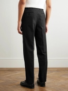 Saman Amel - Straight-Leg Cotton-Blend Trousers - Black