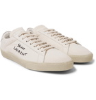 Saint Laurent - SL/06 Leather-Trimmed Distressed Canvas Sneakers - Men - Cream
