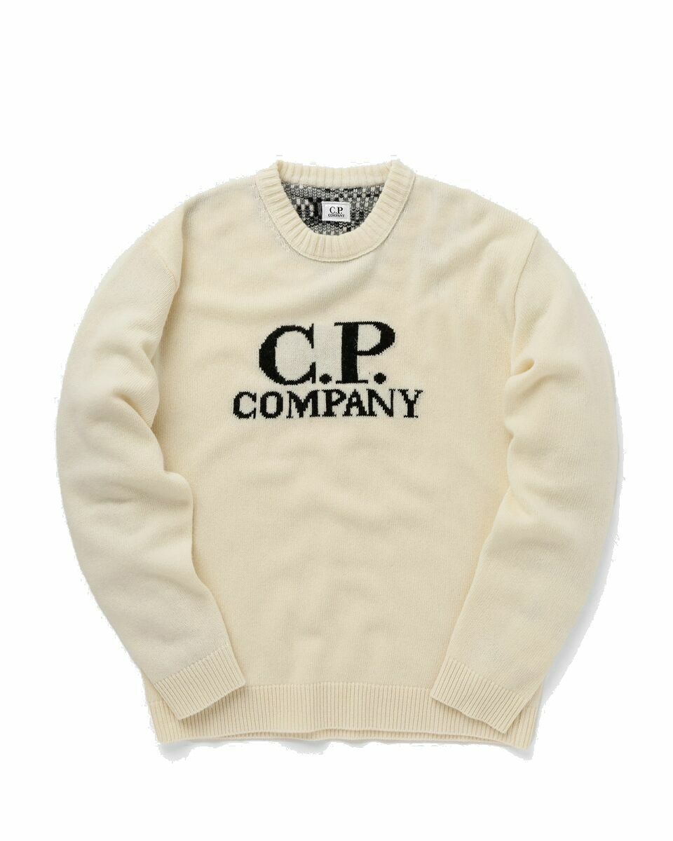 Photo: C.P. Company Lambswool Jacquard Goggle Knit White/Beige - Mens - Pullovers