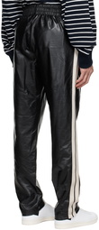 Palm Angels Black Faux-Leather Lounge Pants