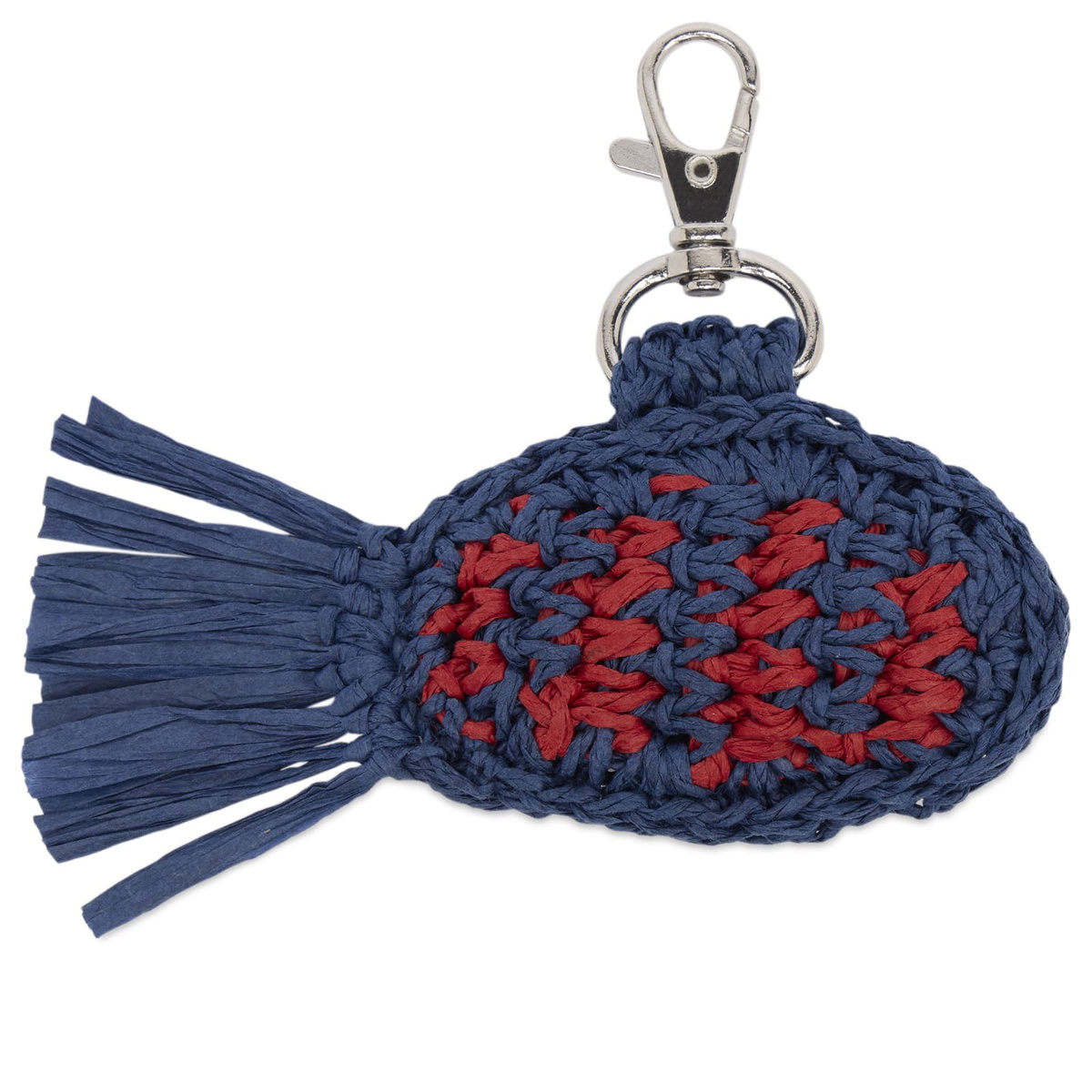 Damson Madder Women's Raffia Fish Bag Charm in Multi 