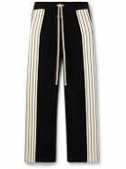 Fear of God - Forum Striped Canvas-Trimmed Cotton and Modal-Blend Velvet Sweatpants - Black