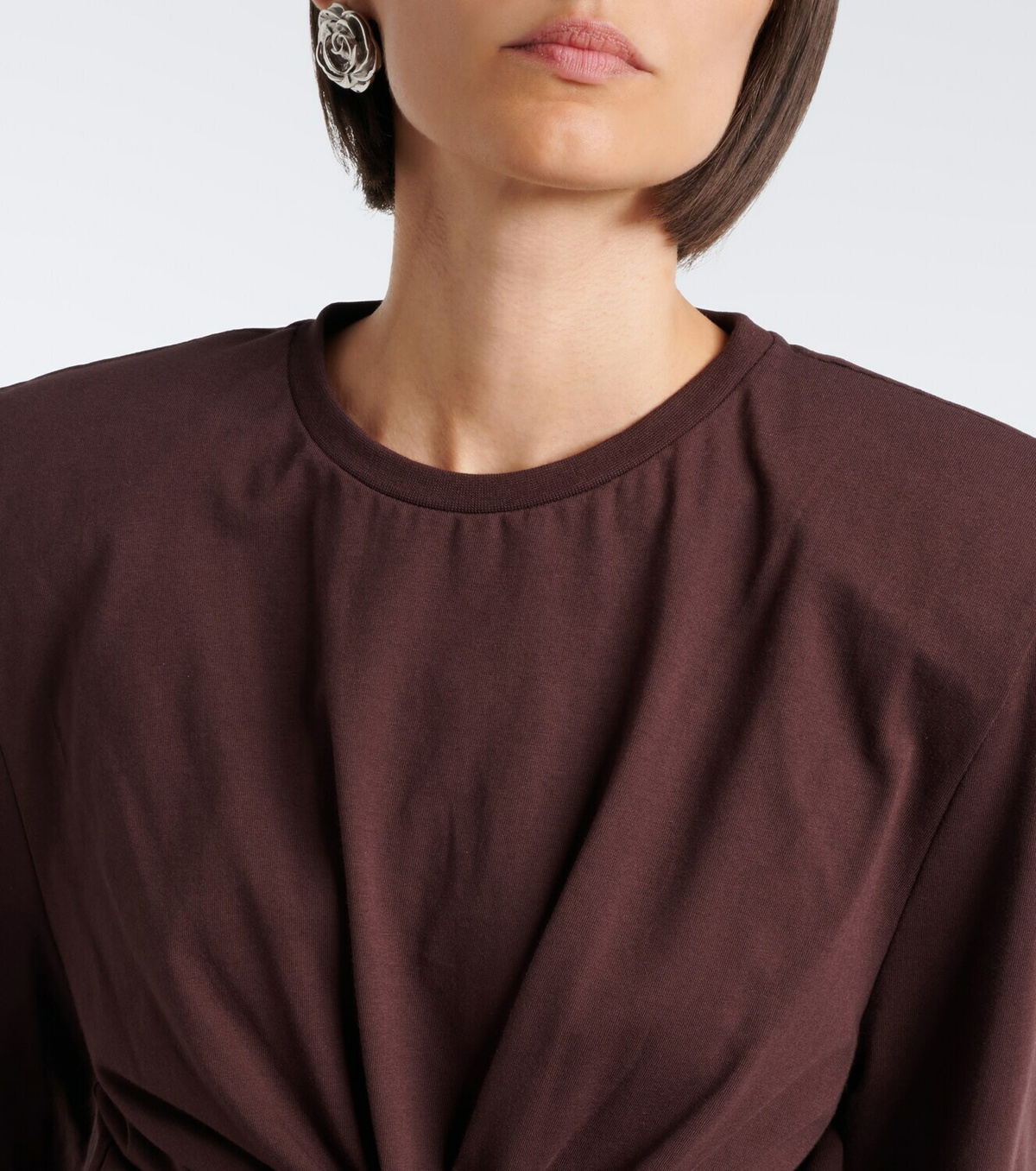 Magda Butrym Cotton-blend jersey crop top