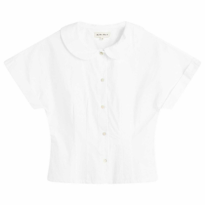 Photo: My Mum Made It Women's Curved Collar Cap Sleeve Shirt in White