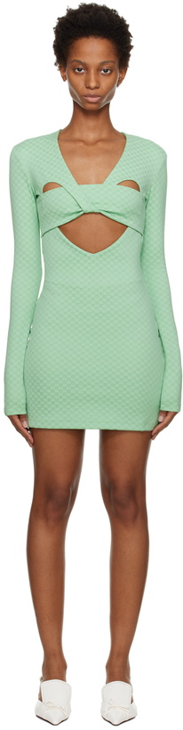 Photo: AMBUSH Green Monogram Minidress
