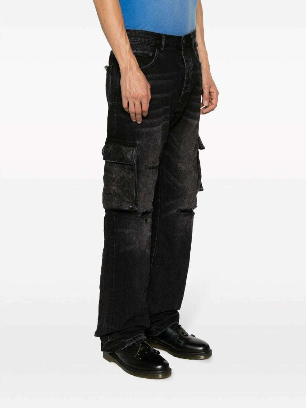 PURPLE BRAND - Relaxed Cargo Denim Jeans Purple Brand