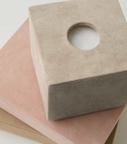 Michaël Verheyden Niez Cube suede and wooden tissue box