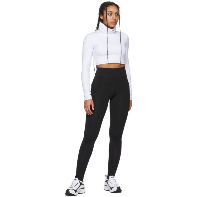 Pyer Moss White Embroidered Logo Cropped Turtleneck
