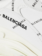 Balenciaga - Triple S Logo-Print Faux Leather Sneakers - White