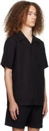 Maharishi Black Open Spread Collar Shirt