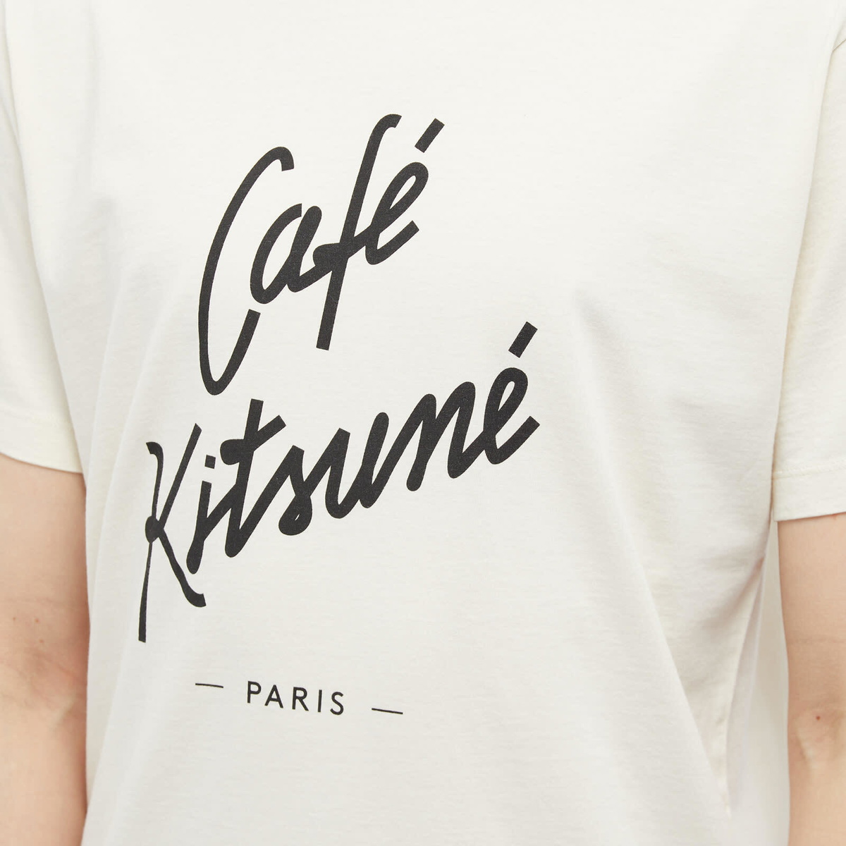 Maison Kitsuné Men's Cafe Kitsune Classic T-Shirt in Latte Cafe
