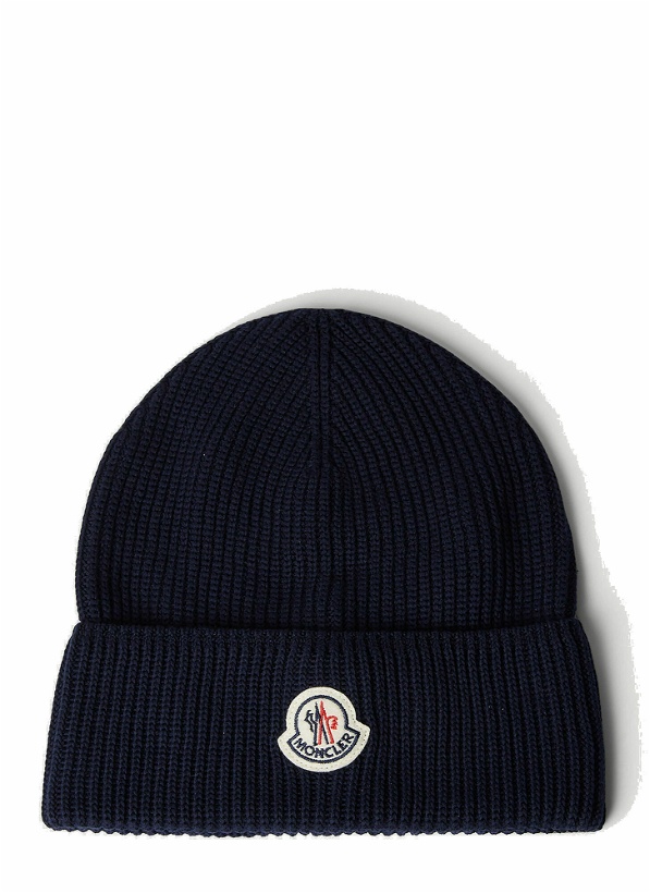 Photo: Moncler - Logo Patch Beanie Hat in Navy