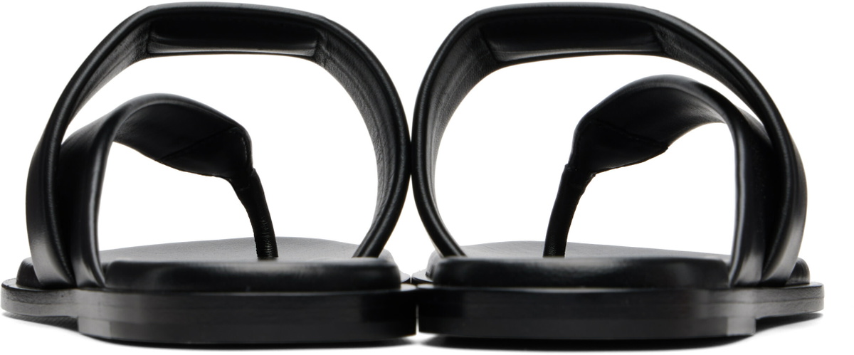 Givenchy Black 'Givenchy Bay' Leather Thong Sandals