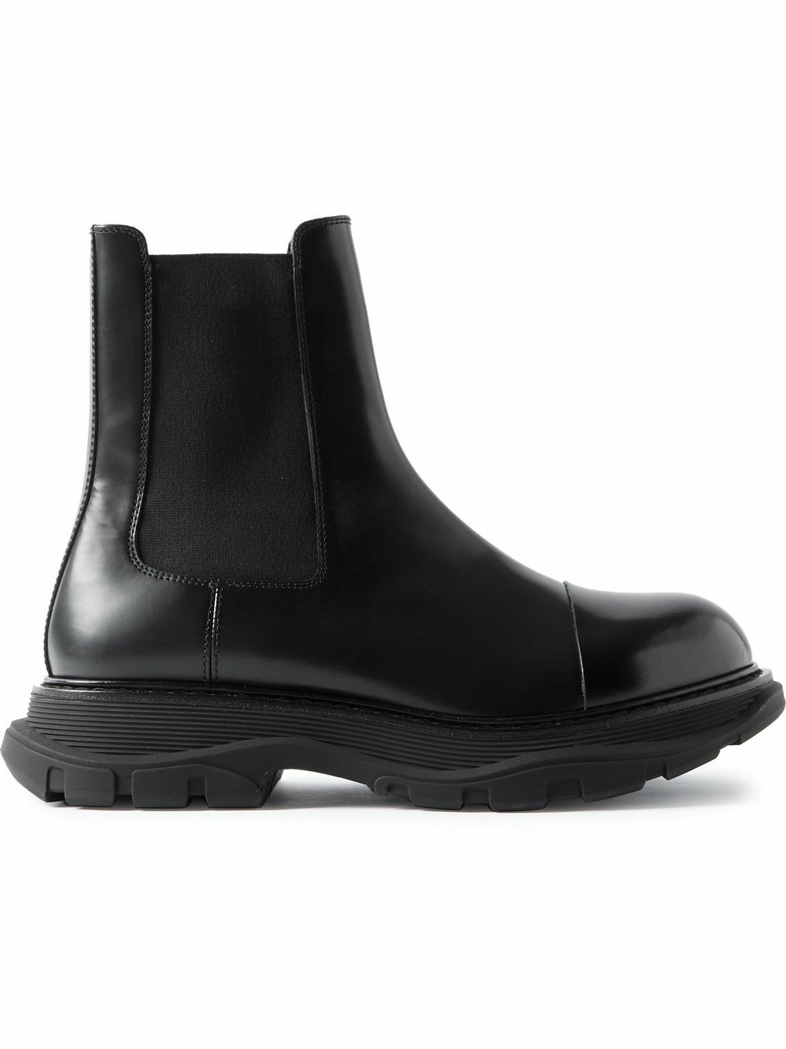 Photo: Alexander McQueen - Tread Exaggerated-Sole Leather Chelsea Boots - Black
