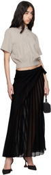 REMAIN Birger Christensen Black Knit Wrap Maxi Skirt