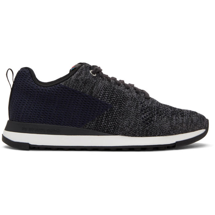 Photo: PS by Paul Smith Black and Blue Rapid Sneakers 