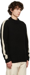 YMC Black & White Bluto Lambswool Knitted Sweater