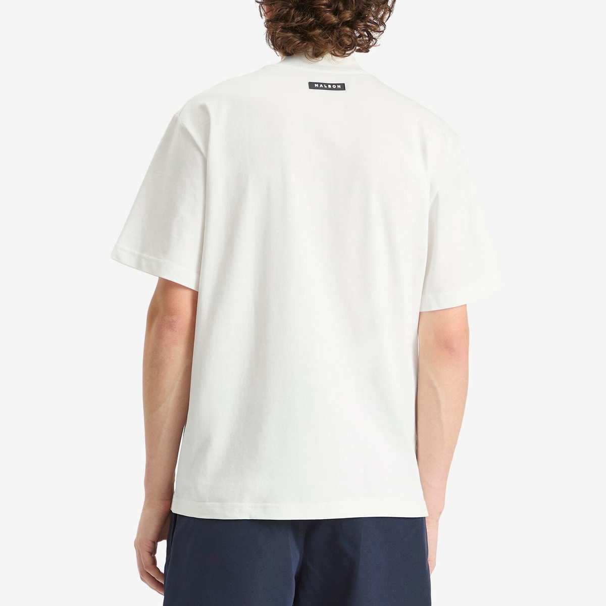 Malbon Men's Mare Mockneck T-Shirt in White Malbon Golf