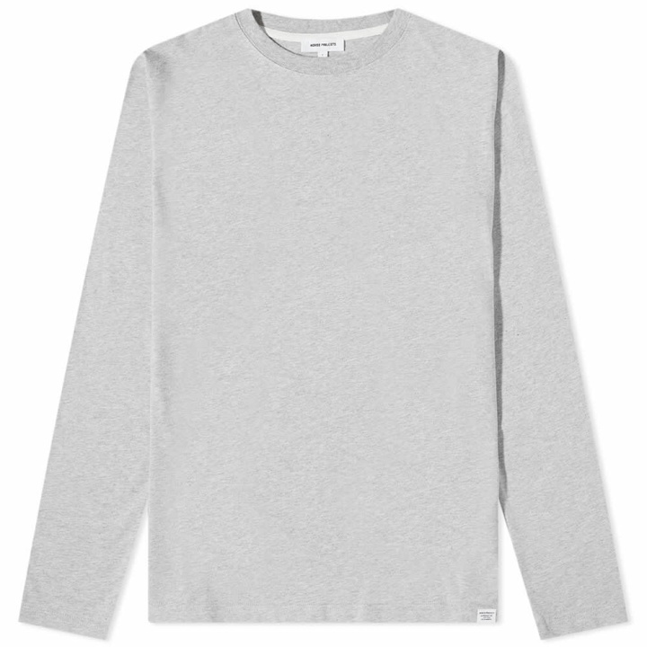 Photo: Norse Projects Men's Long Sleeve Niels Standard T-Shirt in Light Grey Melange
