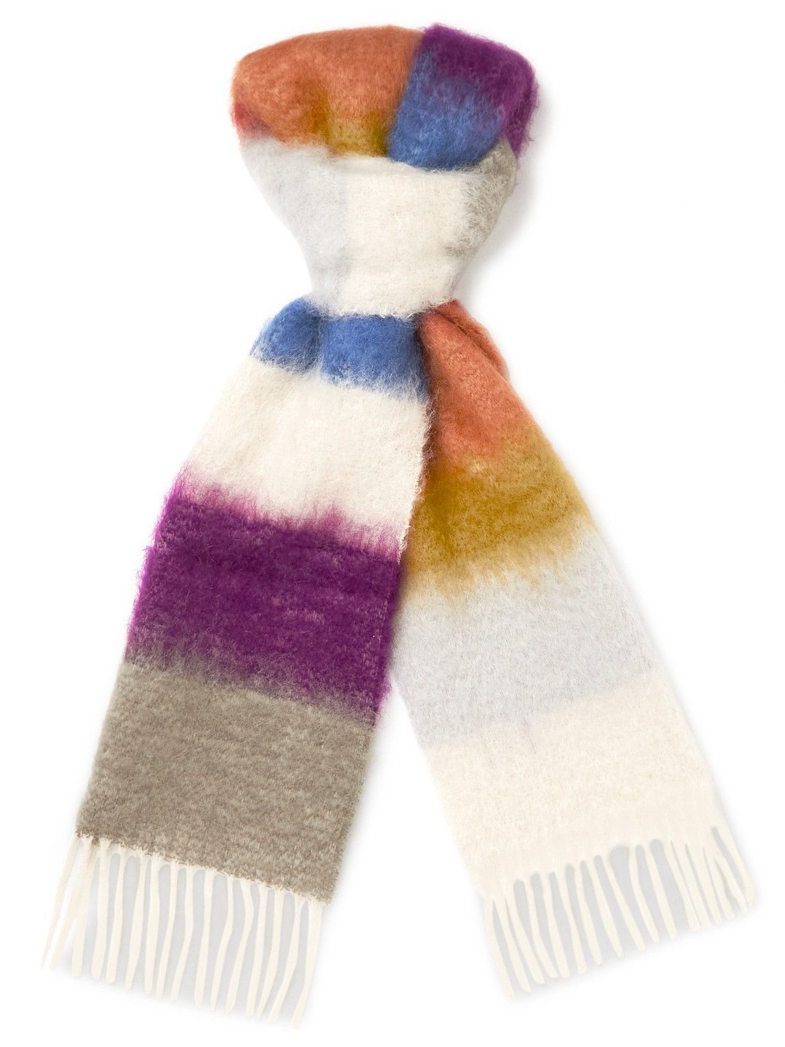 MANTAS EZCARAY - Matisse Fringed Striped Mohair-Blend Scarf