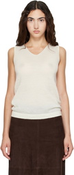 Lauren Manoogian Off-White Fine High V Shell Top