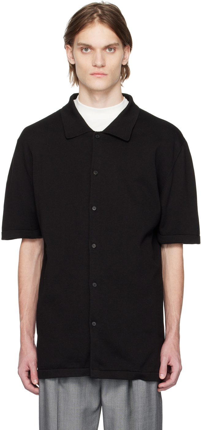 THE ROW ザロウ Mael Shirt in Black The Row Black Mael Shirt The Row