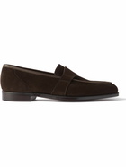 George Cleverley - Owen Suede Penny Loafers - Brown