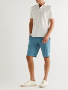 Paul Smith - Wide-Leg Webbing-Trimmed Cotton-Jersey Drawstring Shorts - Blue