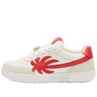 Palm Angels Men's University Sneakers in White Red