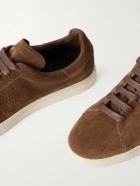 TOM FORD - Warwick Perforated Suede Sneakers - Brown
