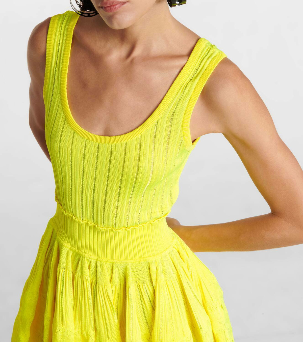 knee length dresses for ladies Alaia Wool Crinoline Mini Dress – MAYFEYR main image 1