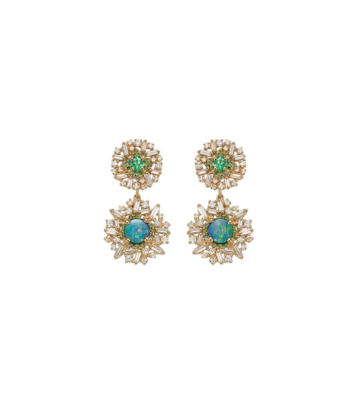 Photo: Suzanne Kalan 18kt gold (750/1000) drop earrings with gemstones