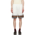 Casablanca Off-White Tennis Stripe Crochet Shorts