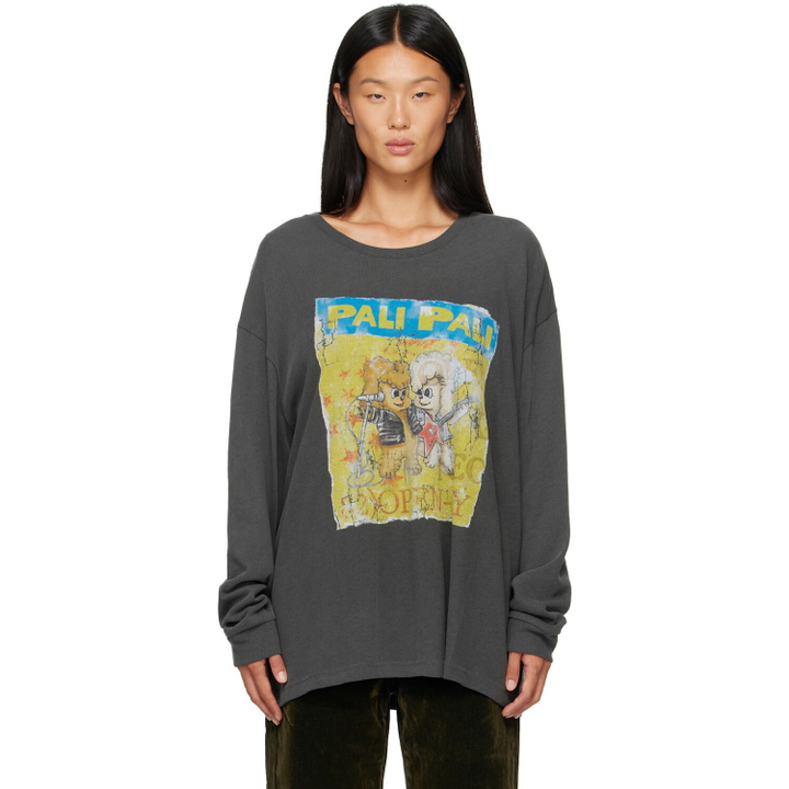 Photo: OPEN YY Gray Pet Club Rocker Long Sleeve T-shirt