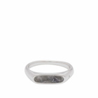 Tom Wood Men's Mario Ring in Sterling Silver/Larvikite