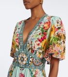 Camilla Embellished floral silk maxi dress