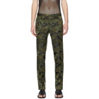 Dries Van Noten Black and Green Jacquard Patrini Trousers