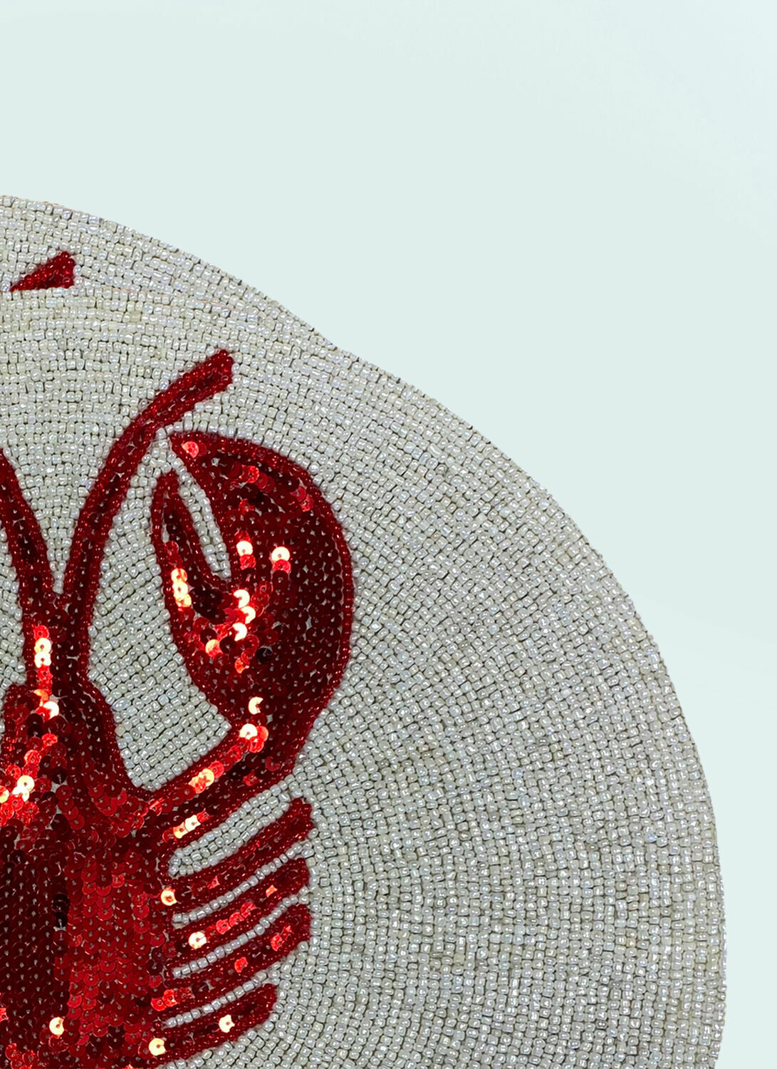 Les-Ottomans Set Of Two Lobster Beaded Placemats