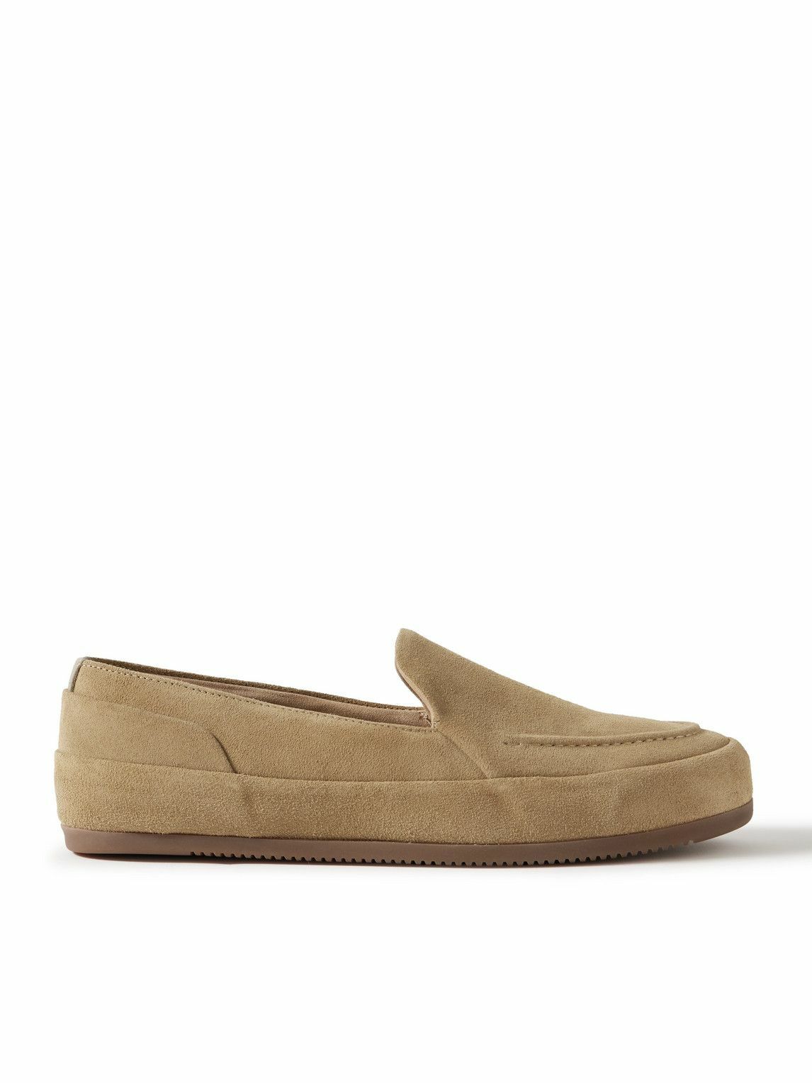 Mulo - Fleece-Lined Suede Loafers - Neutrals
