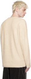 ATON Off-White Garment-Dyed Sweater