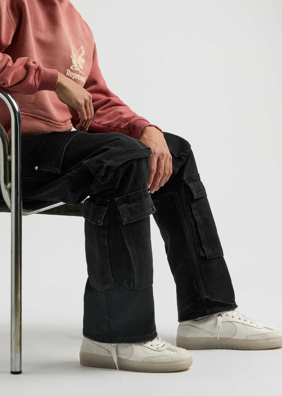 Represent Virtus Panelled Leather Sneakers Off White