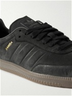 adidas Originals - Samba OG Leather-Trimmed Embossed Nubuck Sneakers - Black