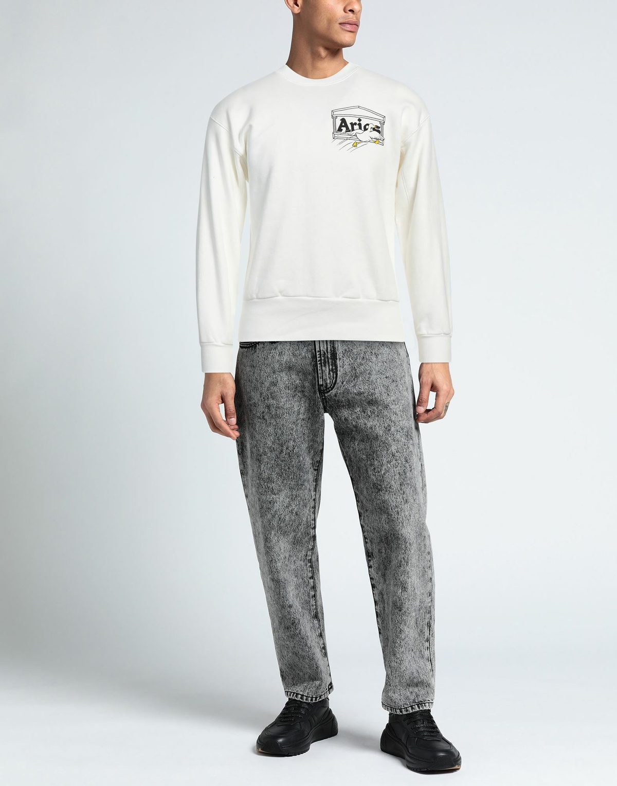 Aries Mens Sweatshirt in White