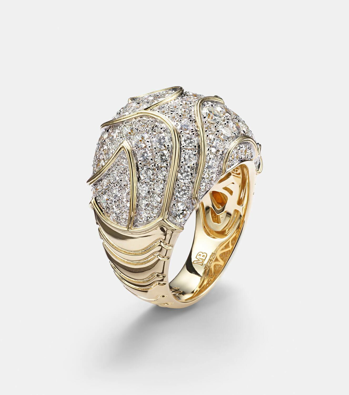 Marina B Onda Bombe 18kt gold ring with diamonds