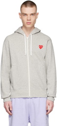 Comme des Garçons Play Grey Cotton Hoodie