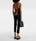 Johanna Ortiz Gathered halterneck leather top