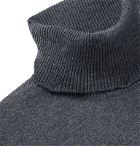 Saman Amel - Mélange Merino Wool Rollneck Sweater - Gray