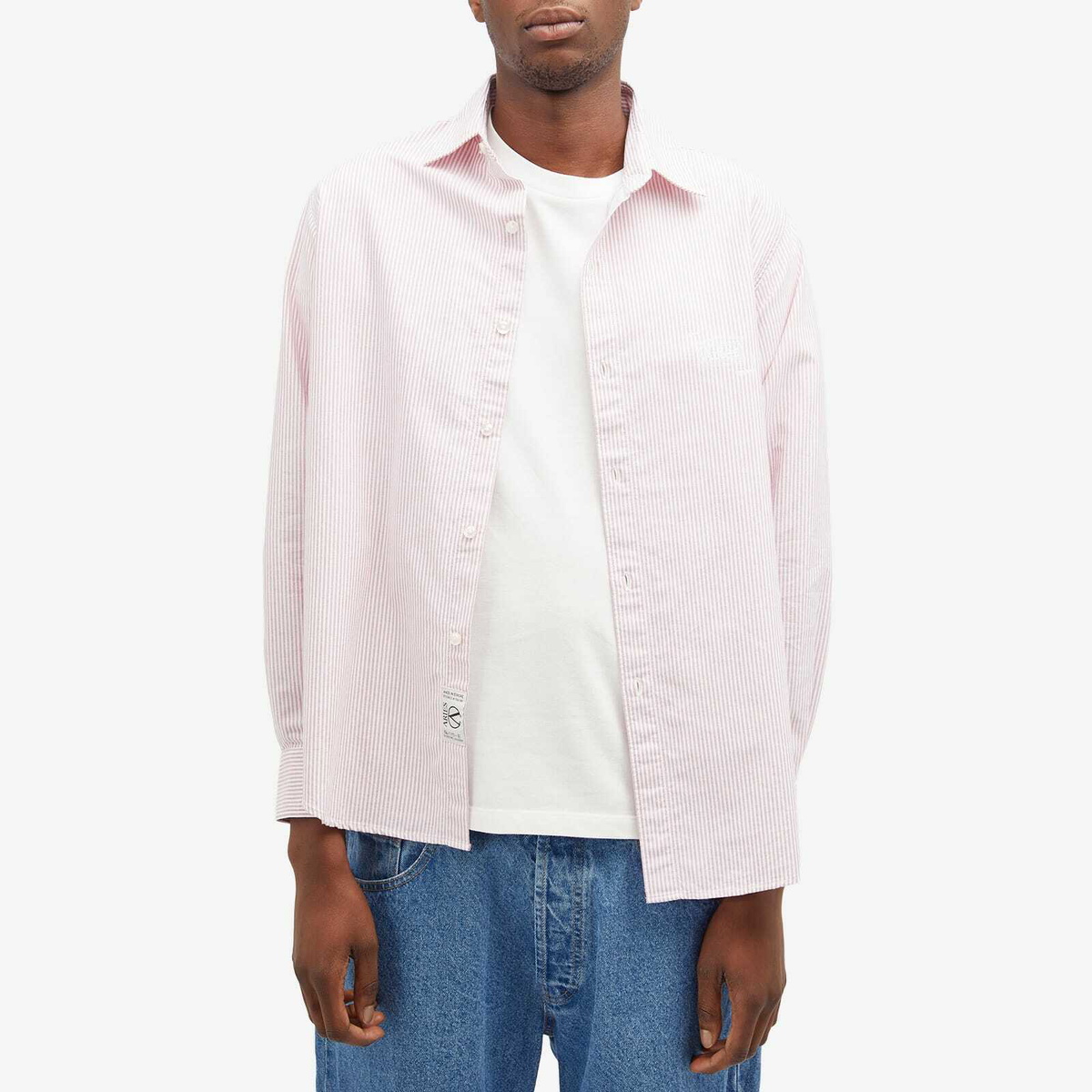 Aries Men's Stripe Oxford Shirt in Red