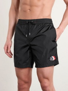 Moncler - Slim-Fit Mid-Length Logo-Appliquéd Swim Shorts - Black