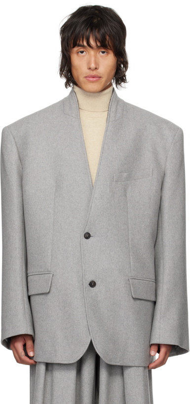 Photo: Hed Mayner Gray Flannel Blazer